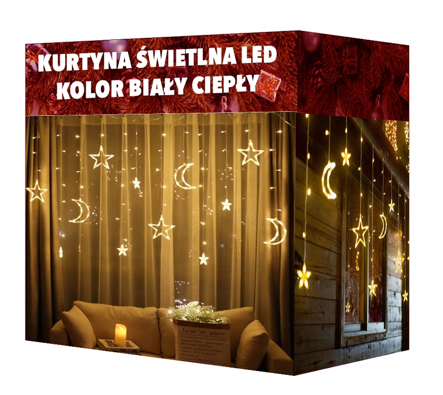 

kurtyna Girlanda świetlna Lampki Księżyce Led