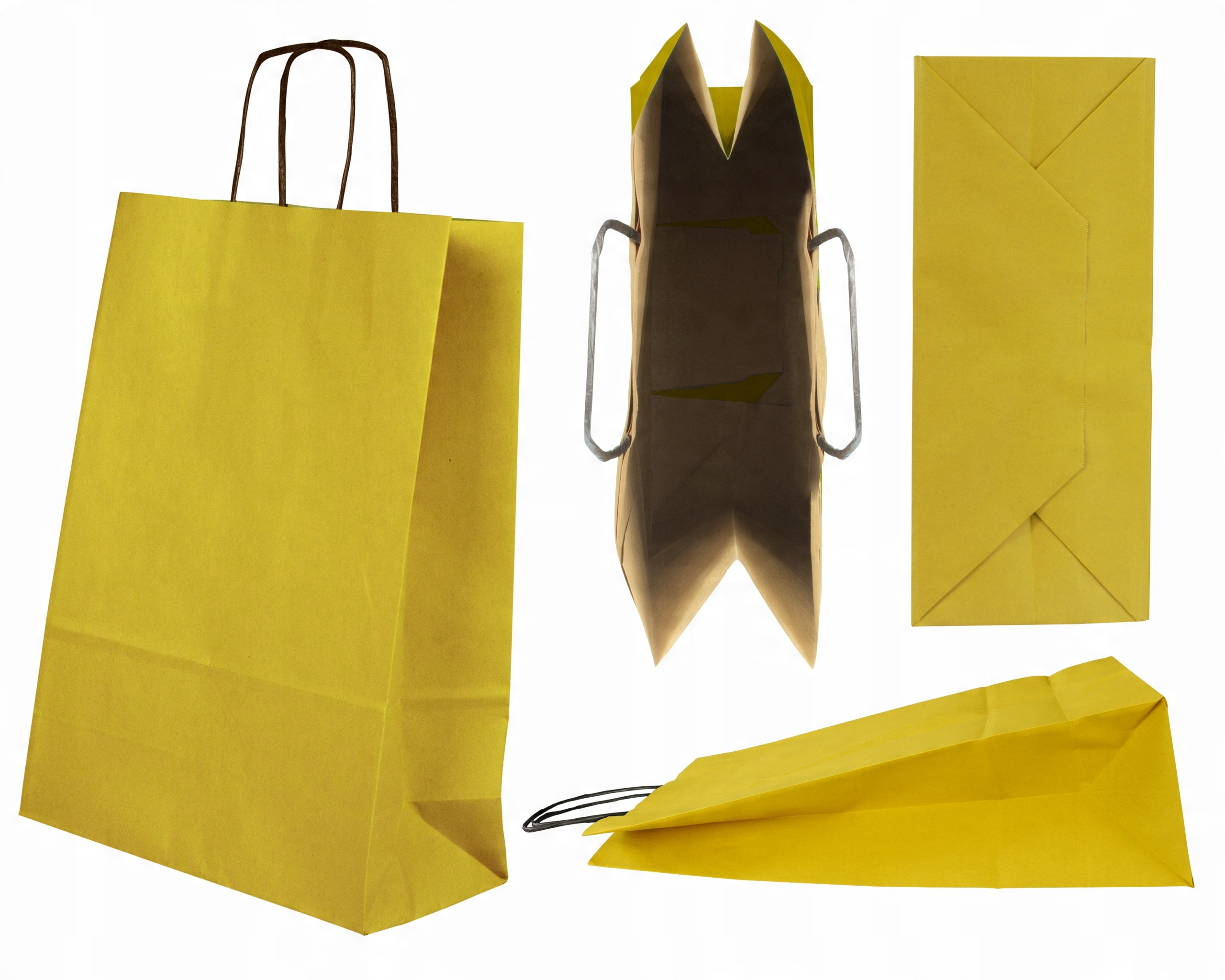 

Torebki Papierowe żółte na Prezenty 24x10x32cm 5sz