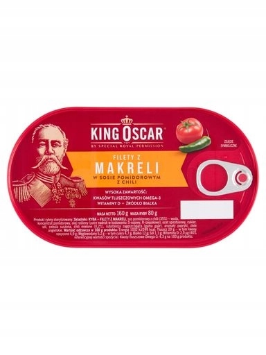 Levně 6 x King Oscar Filety z makrely v rajčatové omáčce s chilli 160 g