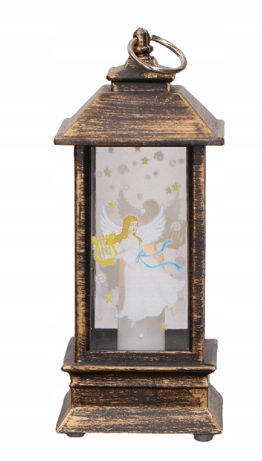 

Latarnia latarenka świecąca brązowa lampion 13x5cm