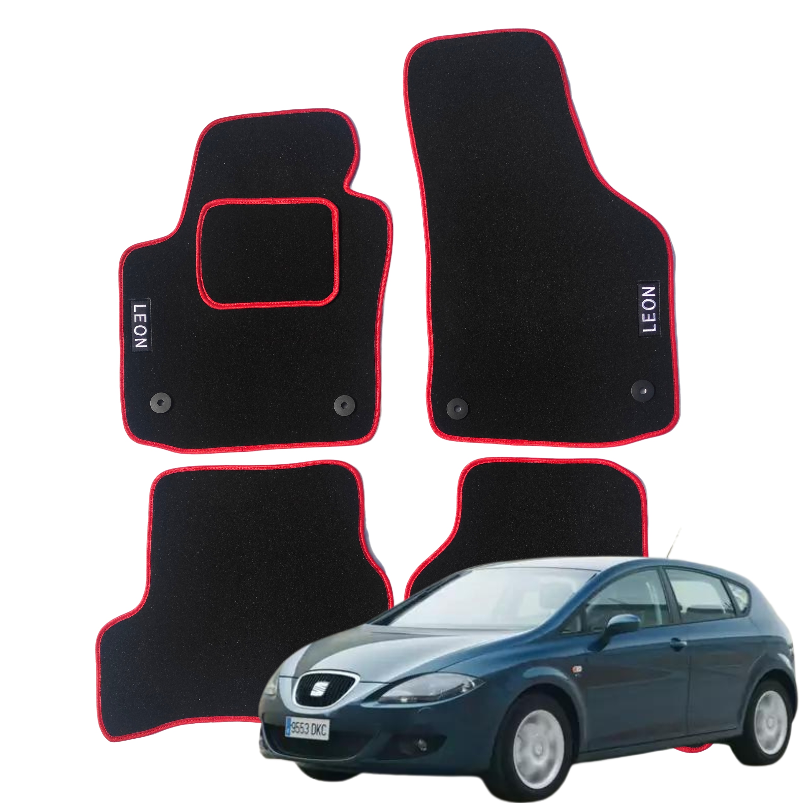 Seat Leon 2 2005-2012. VELUROVÉ rohože do auta stěrače HAFT R