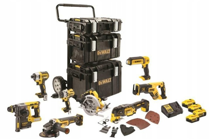 Zestaw Combo 8 elektronarzędzi 18V akcesoria 4x5,0Ah DCK853P4 DeWALT