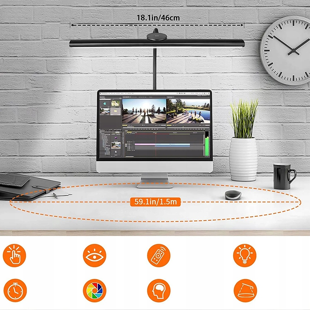 LAMPKA BIURKOWA DO KOMPUTERA MONITORA REGULOWANA Zasilanie sieciowe