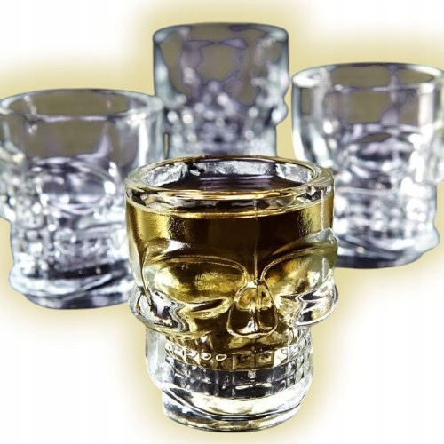 6 Ks Skleničky na likér Relaxdays Skull Vodka 60 ML Lebka 60 Ml