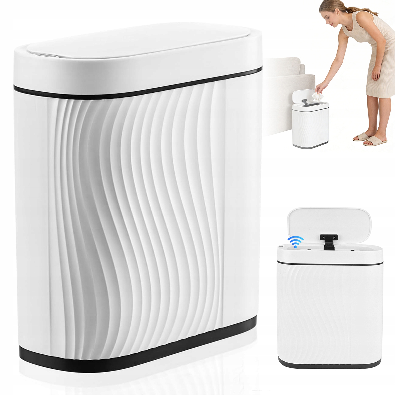 Odpadkový Koš Automatický Bezdotykový Inteligentní Se Senzorem 8L Bílý