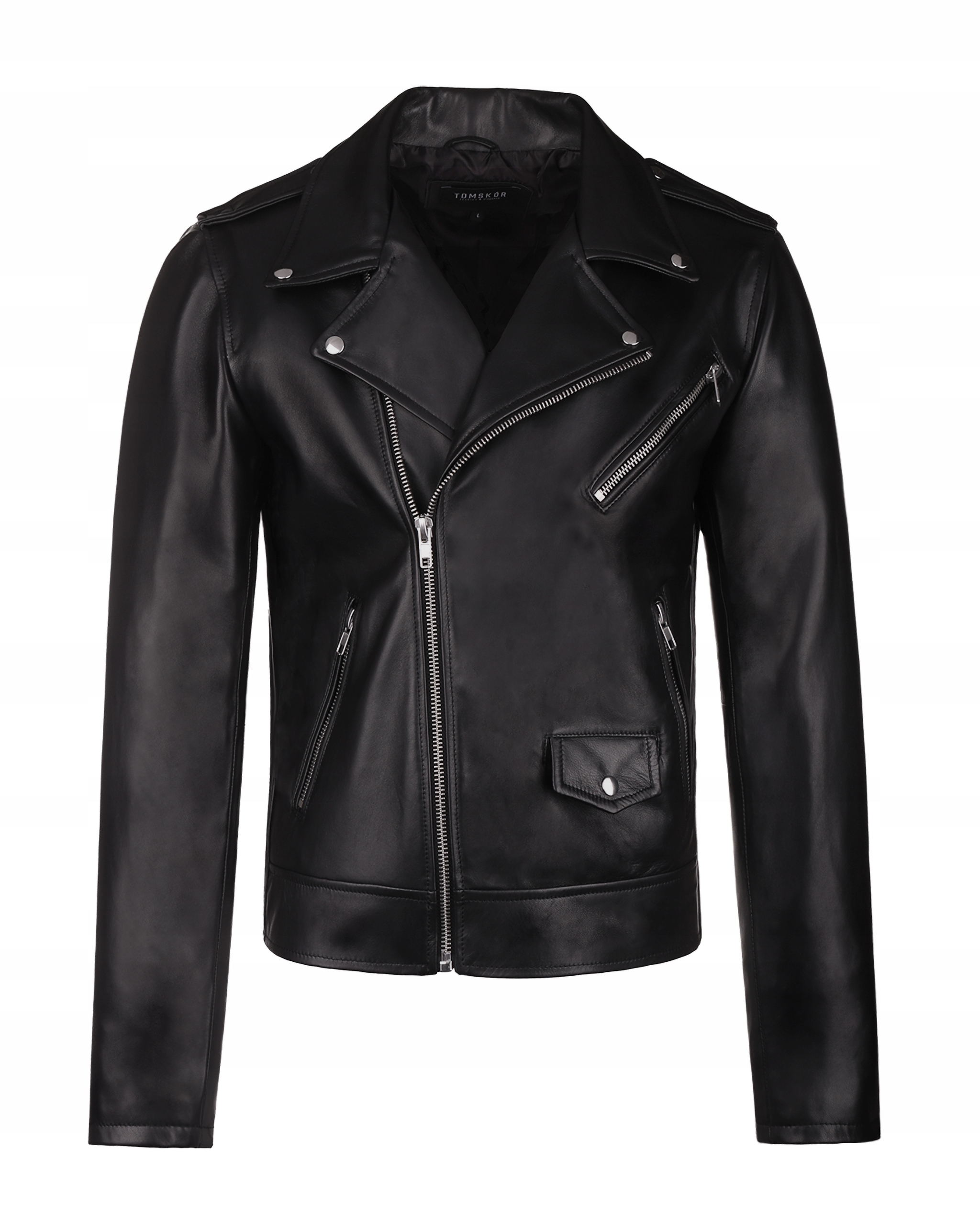 Ramoneska Pánská Kožená Bunda Černá Negan M