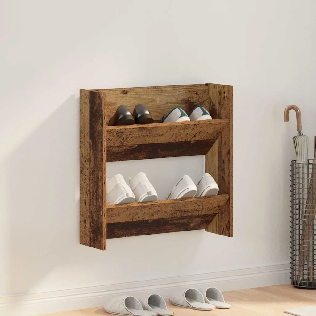 vidaXL Skříň na obuv Staré dřevo 60 x 18 x 60 cm kompozitní dřevo