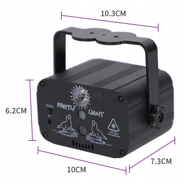 LAMPY DYSKOTEKOWE DISCO NA IMPREZĘ DOMÓWKĘ ŚWIATŁA LAMPA LASEROWA LED RGB Model USB-3H