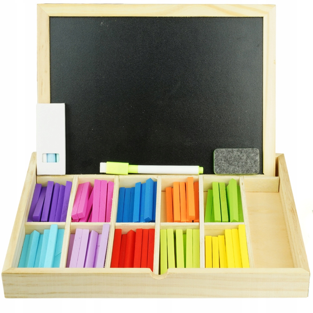 Tablica Kredowo-Magnetyczna Patyczki Drewniane Do Nauki Liczenia Cyferki Rodzaj inny