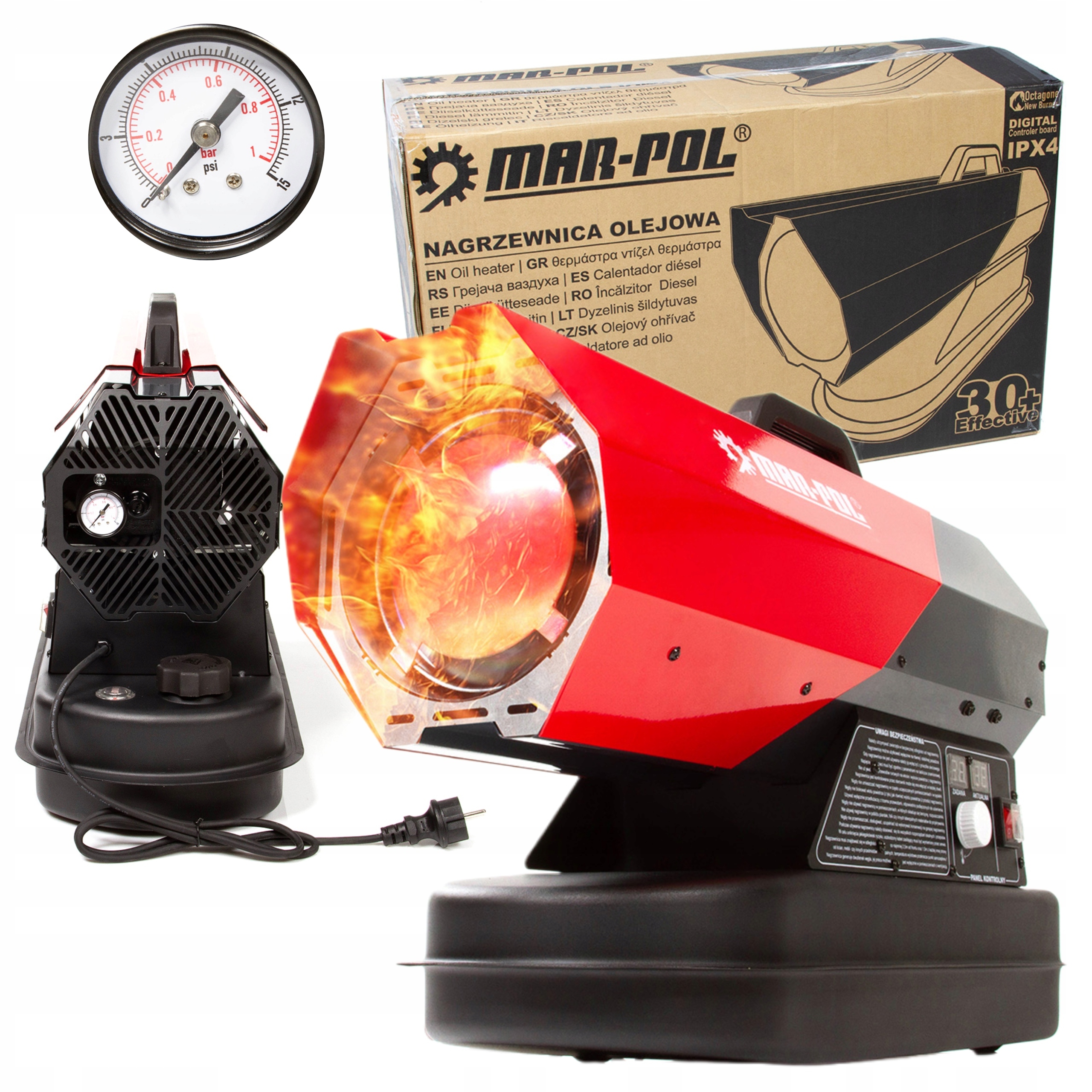 Olejový Ohřívač 30 Kw Spalovací Dmychadlo LCD Termostat Ohřívač Kamna