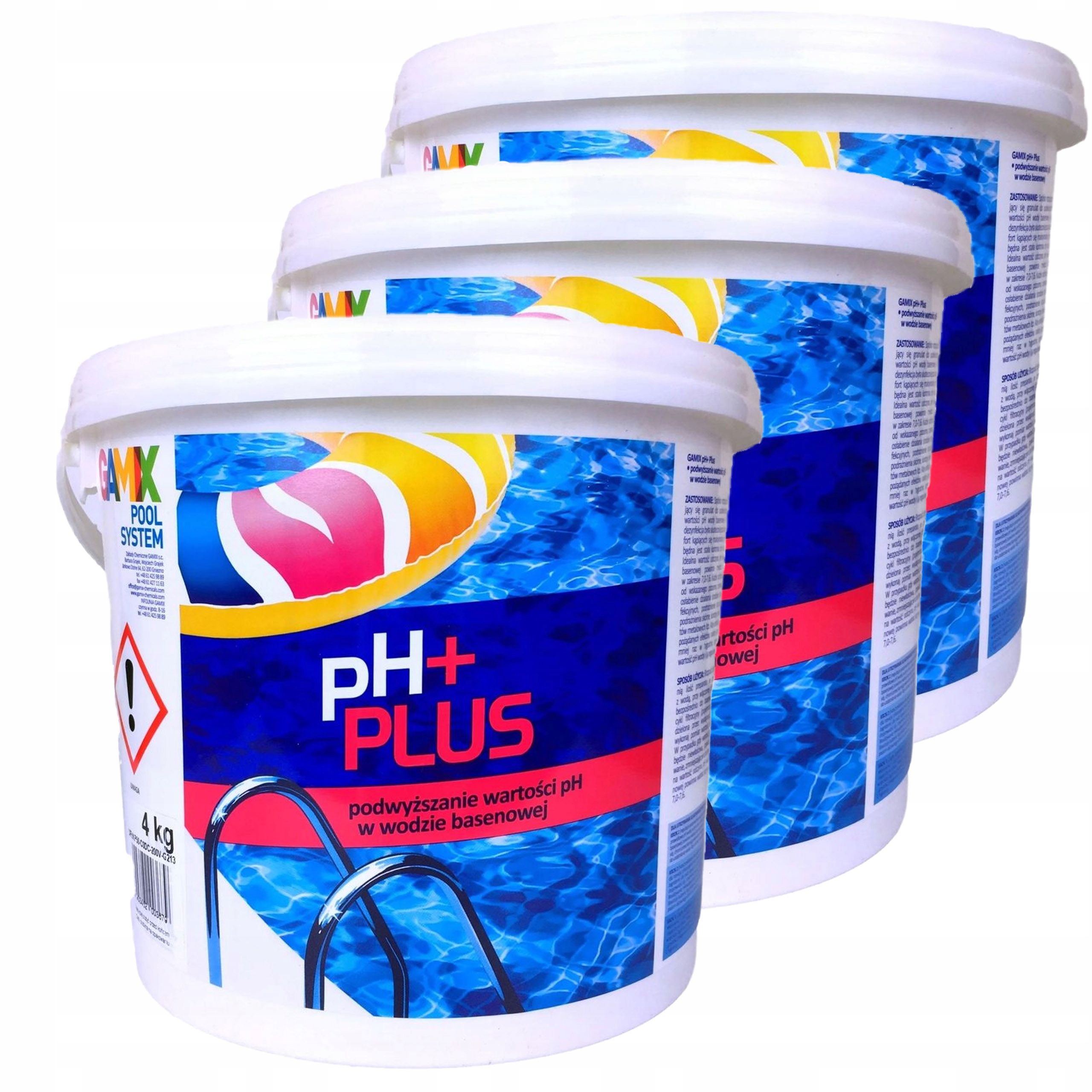 Ph+ Plus Do Basenu Granulat Chemia Podwyższa Ph Wody 3 x 4 Kg
