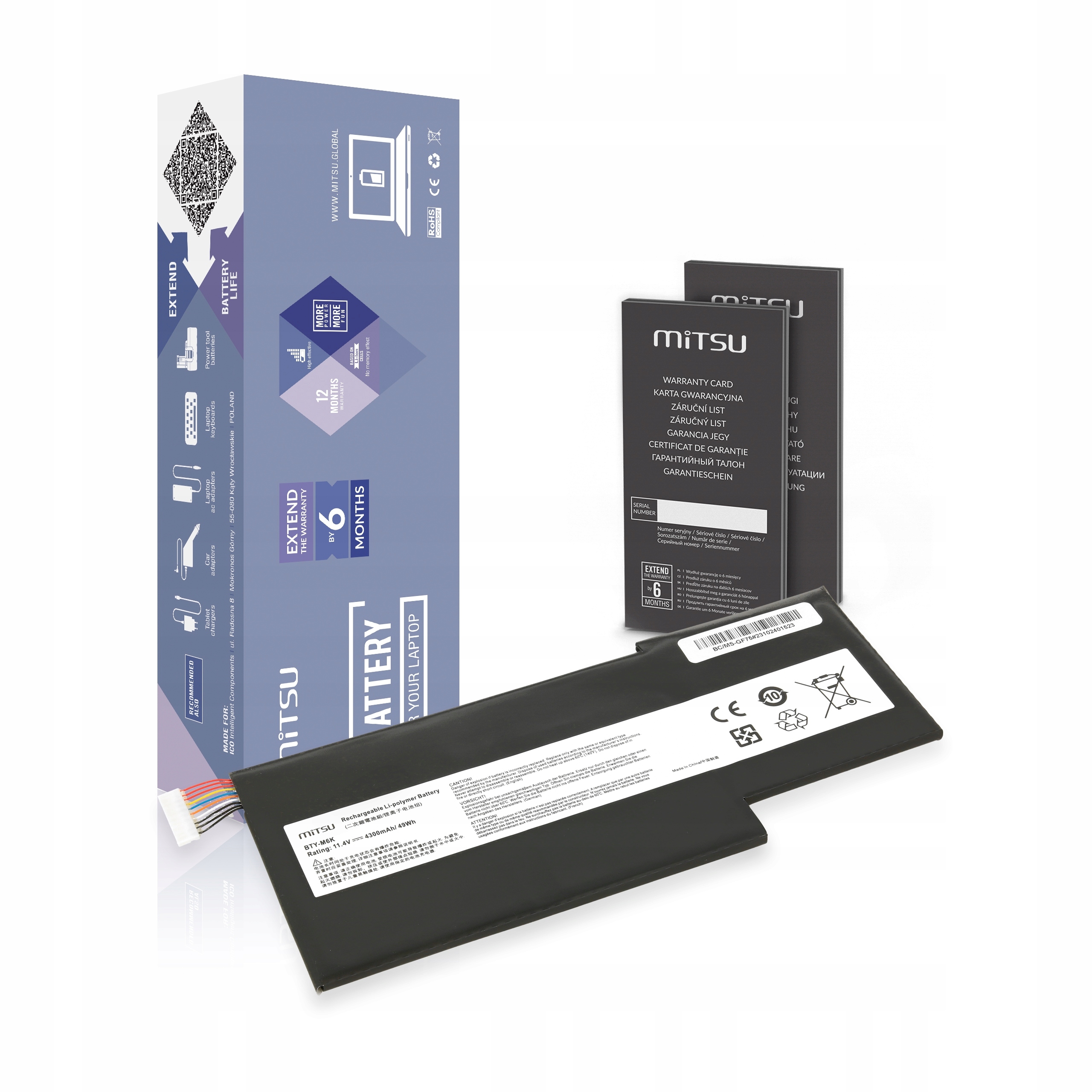 Bateria BTY-M6K do Msi GF63 GF75 GS43VR GS63