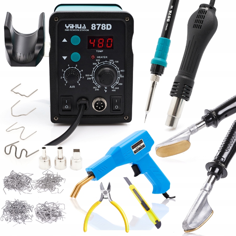 Svářečka Plastů Yihua 878D Sada Sešívaček Sponek Žehlička Na Plast