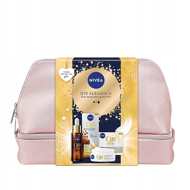 Nivea Q10 Elegance Sada kosmetiky na obličej v kosmetické taštičce, 1 Ks.