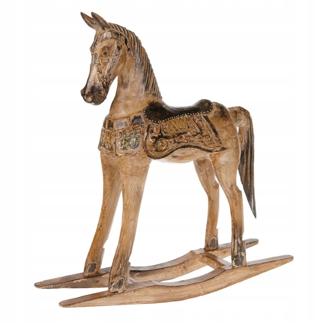 Dřevěný houpací kůň ozdobná figurka 37 cm S