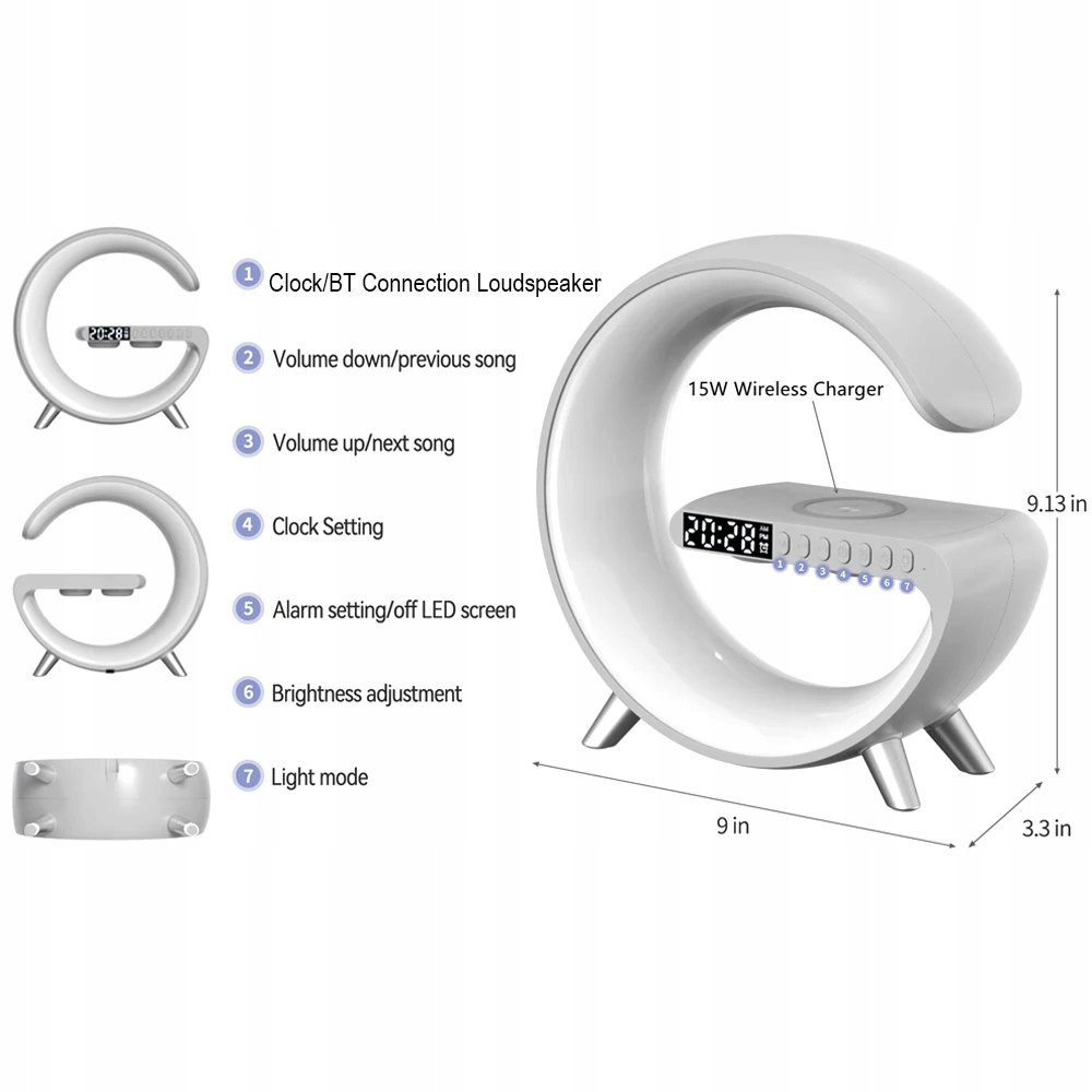 Ładowarka indukcyjna z lampą LED 17 w 1 Marka bez marki