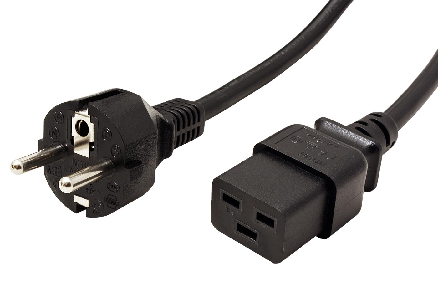 Inline Kabel síťový 16A, přímý Cee 7/7(M) IEC320 C19, 5m