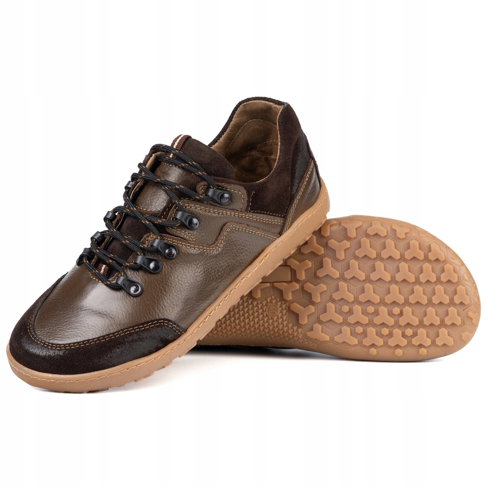Buty barefoot męskie skórzane 315BF – szeroki przód zero drop brązowe 43