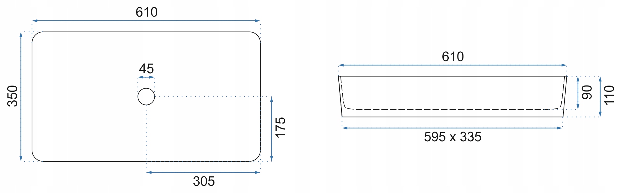 UMYWALKA NABLATOWA BIAŁA DENIS WHITE REA Linia DENIS