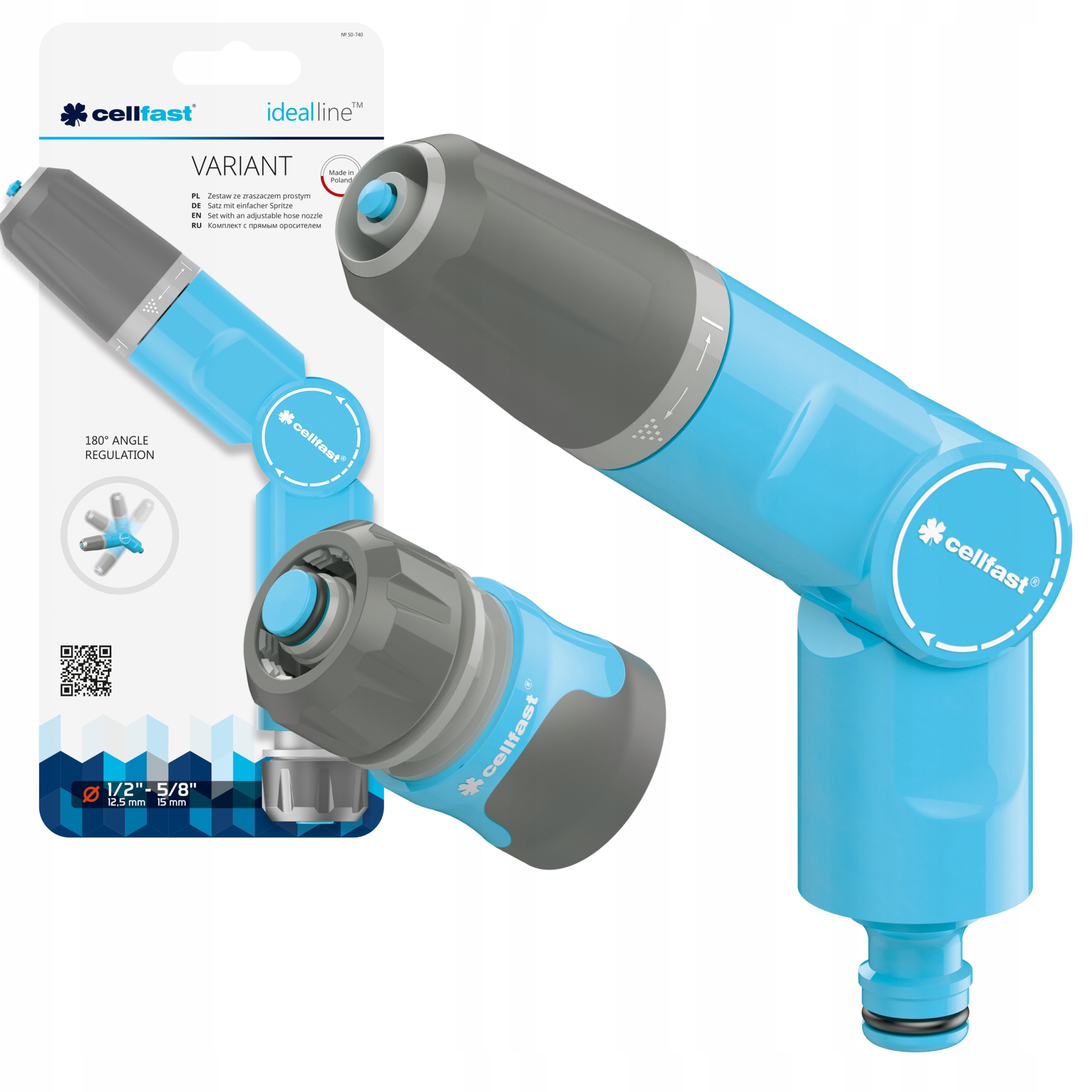 ZESTAW ZE ZRASZACZEM PROSTYM 1/2'' CELLFAST 50-740