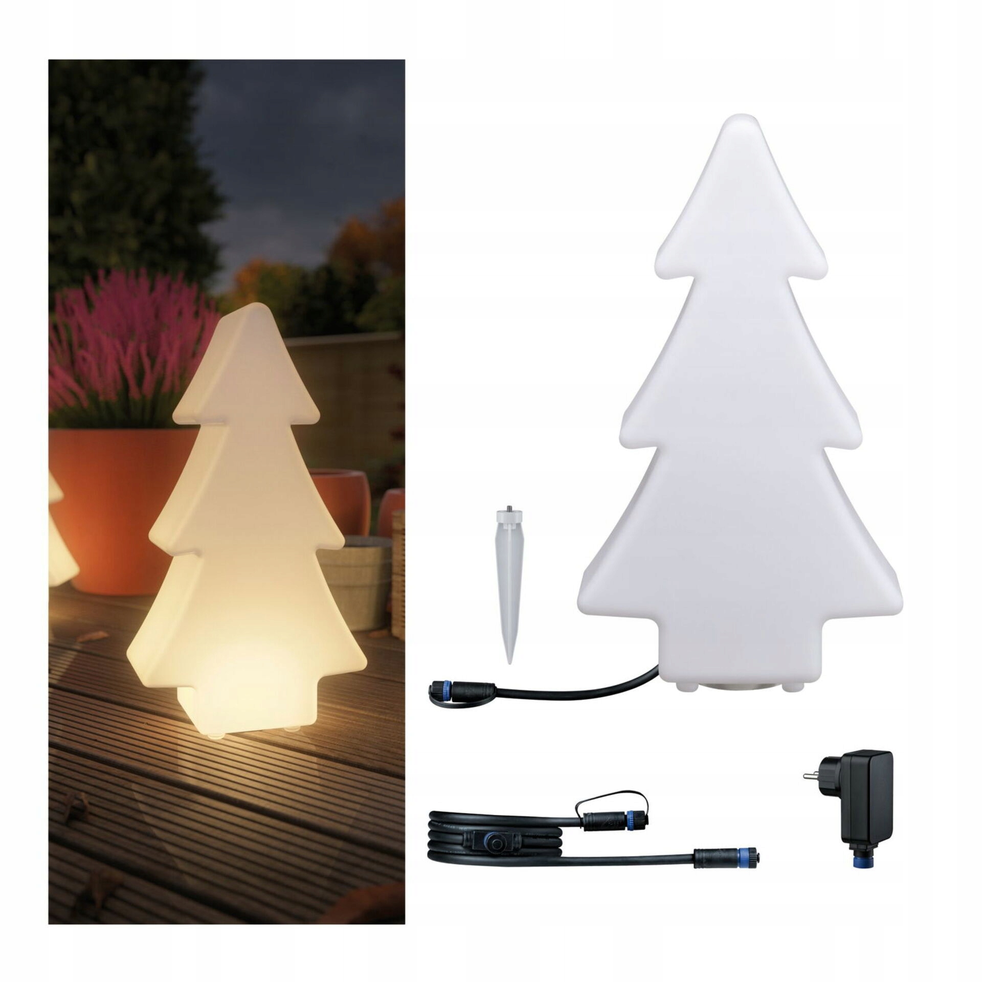 Paulmann Plug & Shine set Led vianočný strom, IP67, 2,8 W, 3000K, biela