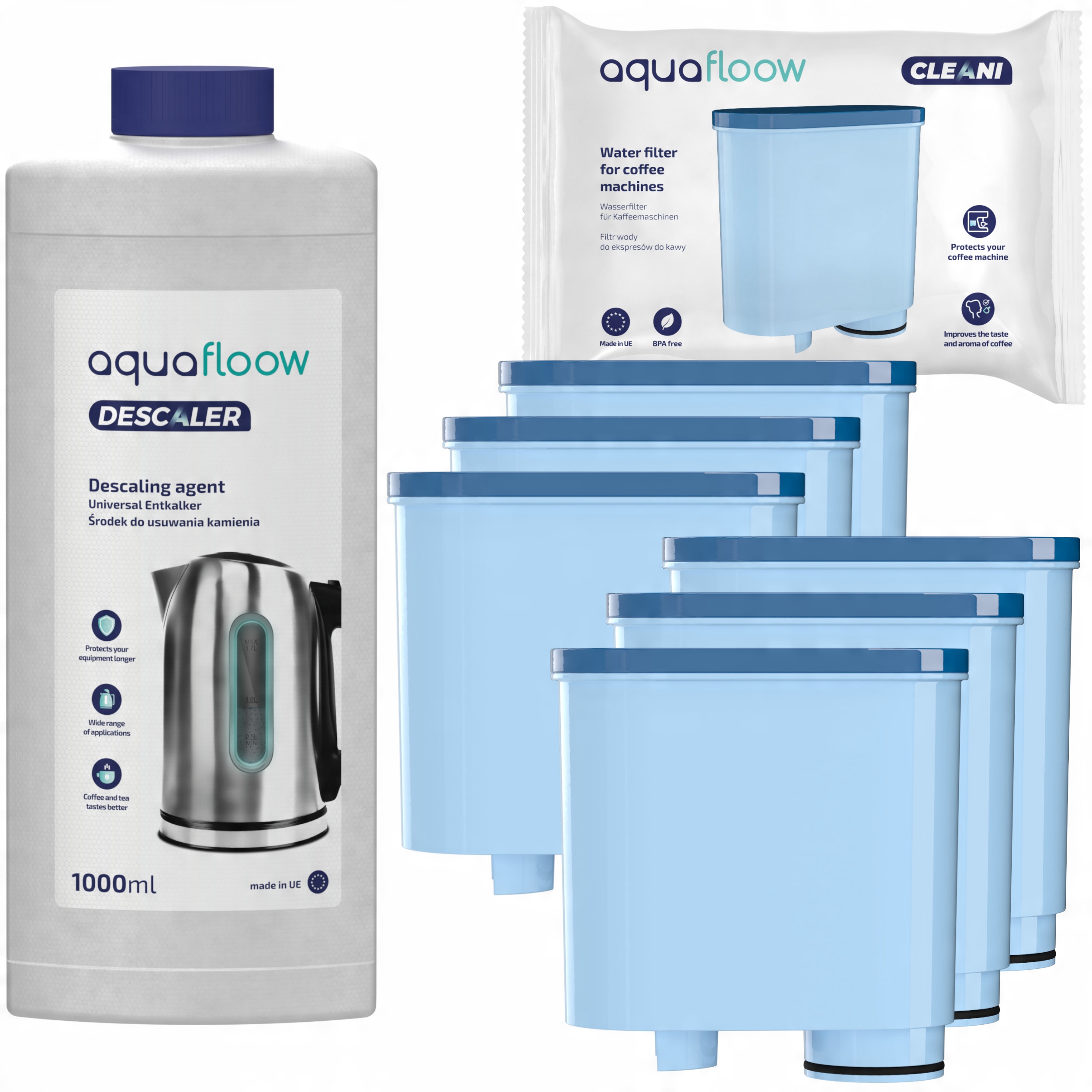 

6x filtr do Saeco Philips Latte Go odkamieniacz 1l