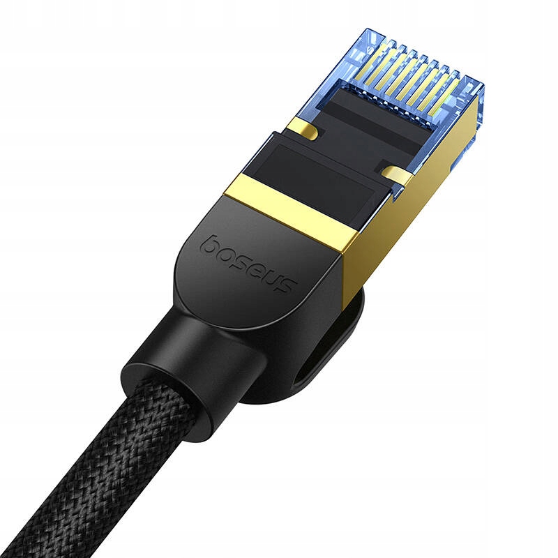 BASEUS KABEL INTERNETOWY PRZEWÓD SIECIOWY CAT 7 LAN ETHERNET RJ45 OPLOT 10M Kolor czarny