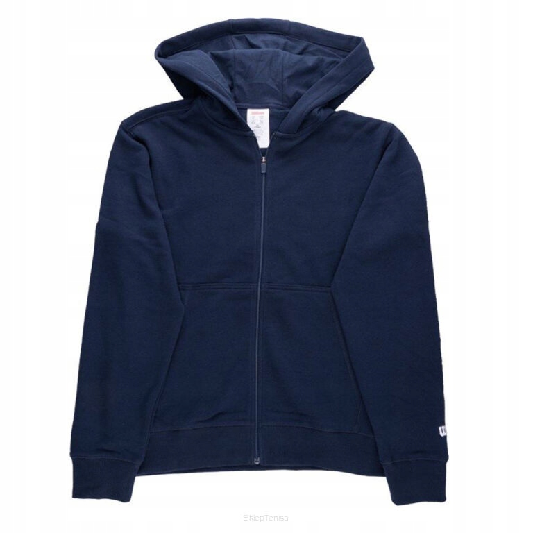 Bluza tenisowa juniorska Wilson Team Zip Hoodie granatowa XL (178)