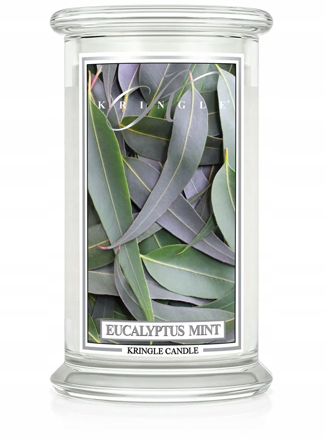 Eukalyptová mincovna Kringle Candle velká svíčka se dvěma knoty (624 g)