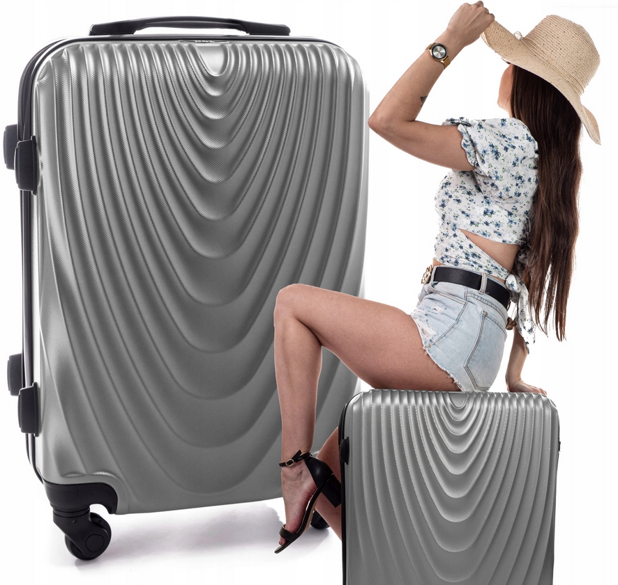 Walizka Duża Twarda Rgl Podróżna Bagaż Abs Szara