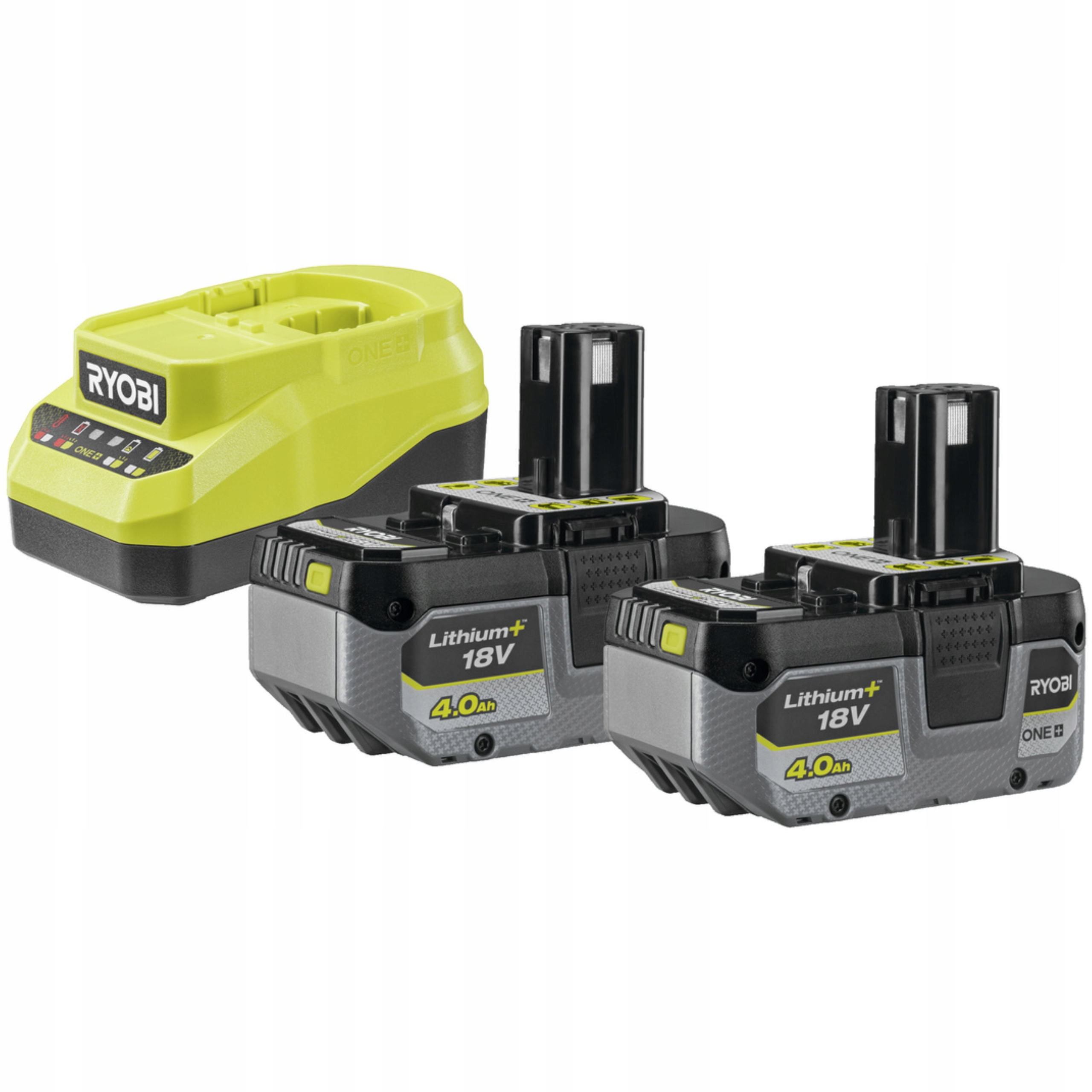 Zestaw 2x Akumulator 4AH 18V RB1840X One+ Ładowarka 2A Ryobi RC18120A-240X