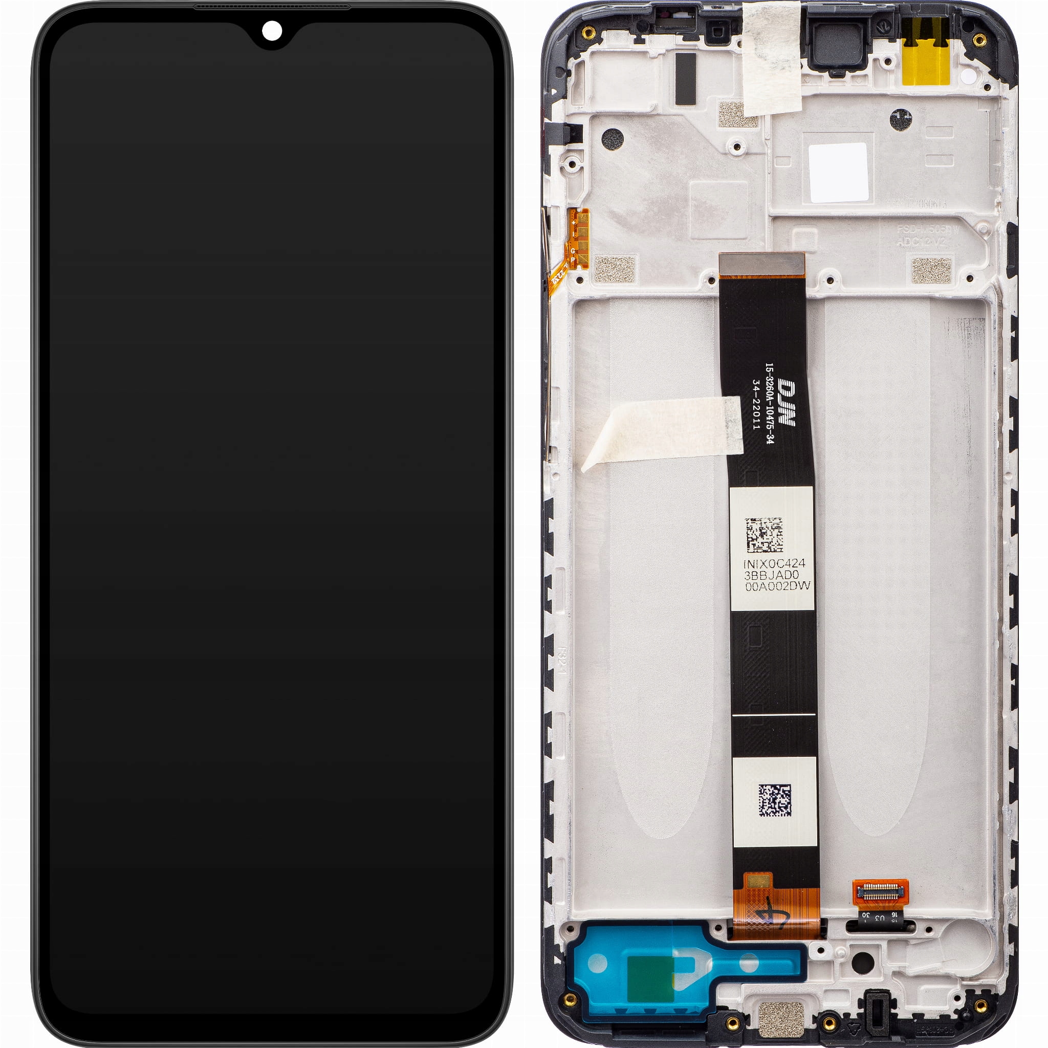 Org LCD displej Xiaomi Redmi 10A Černý (black) S Rámečkem