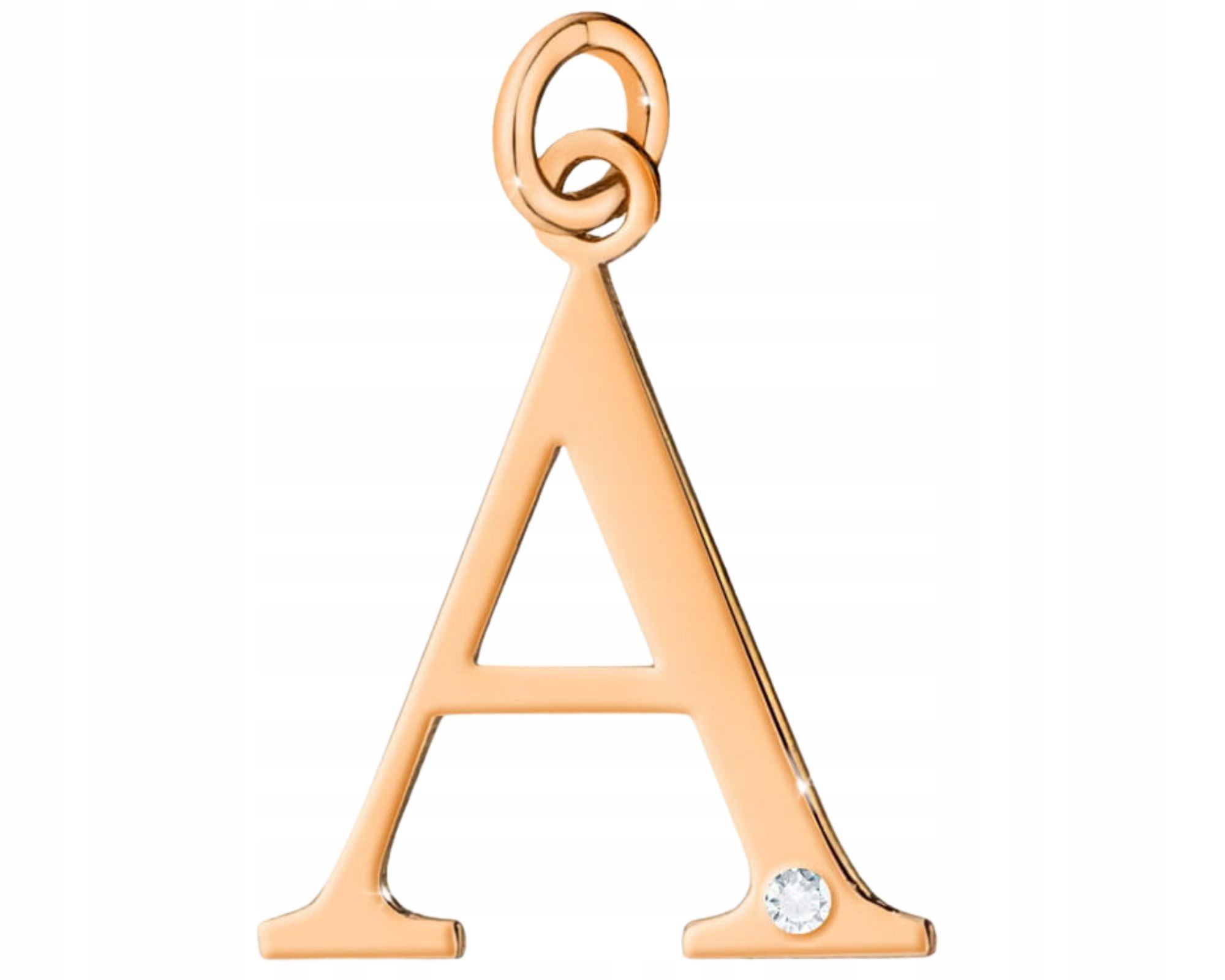 Růžové Zlato Přívěsek Přívěsek Malé Písmenko A Briliant Jako Dárek