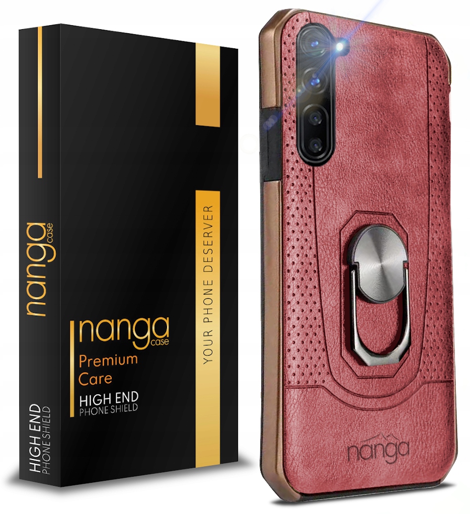 

Etui Pancerne Vintage Ring Do Oppo Reno 3 Brąz