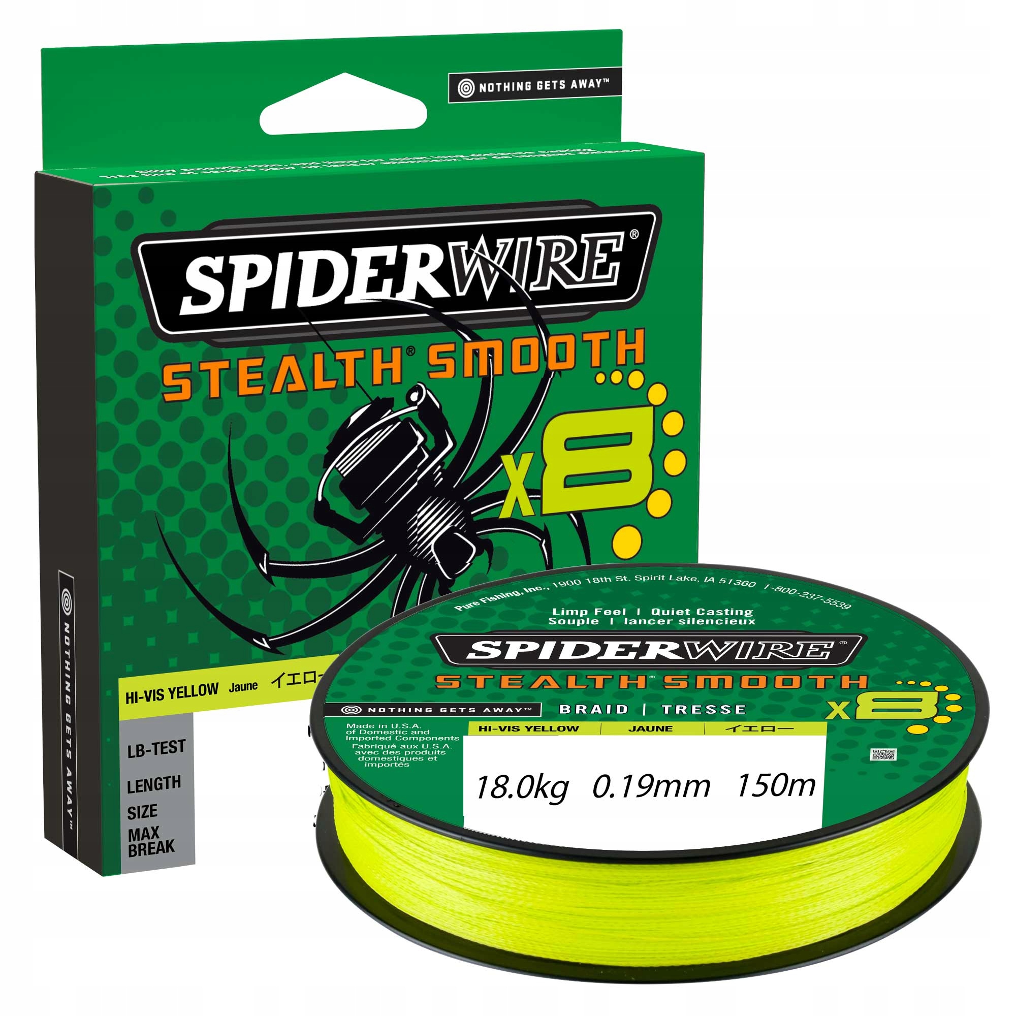 Spiderwire Stealth 8 Žlutý Šňůra 0,19 mm x 150 m