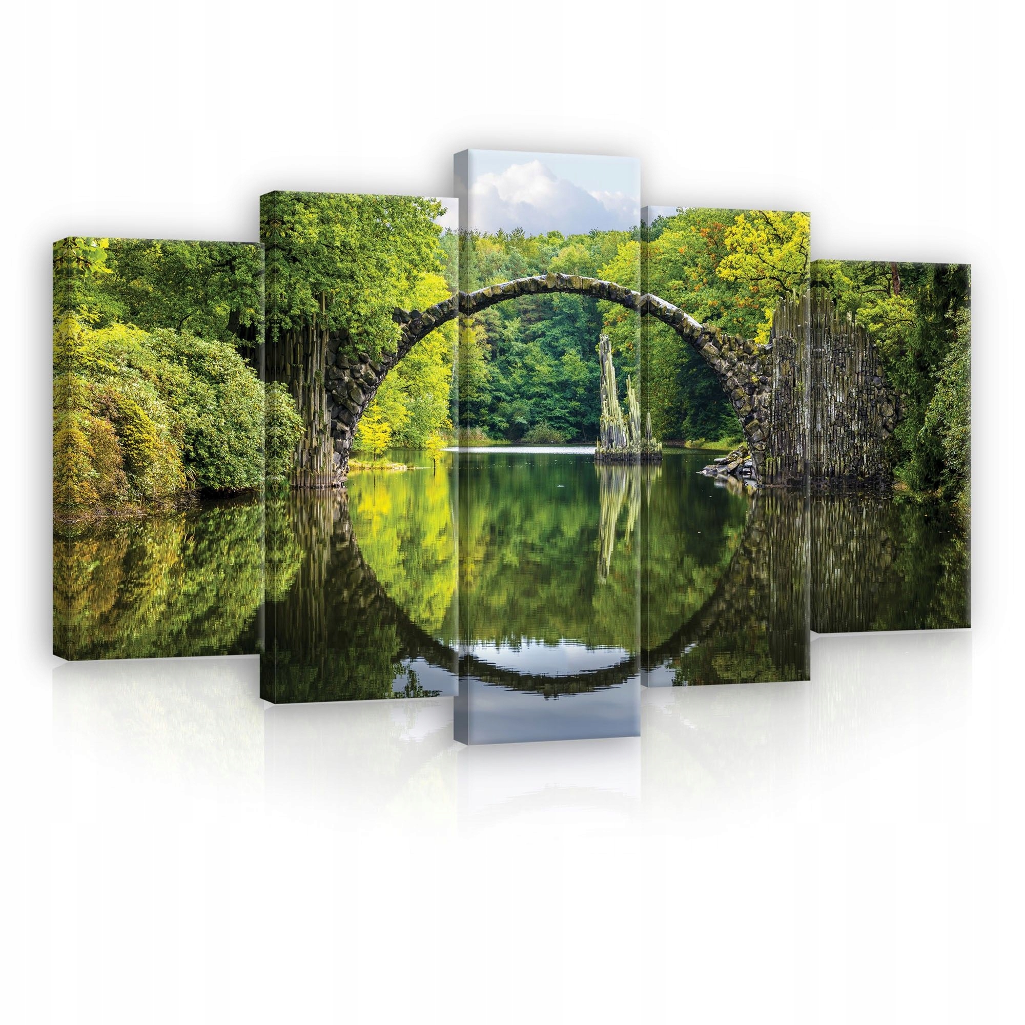 Obraz 100x60 Rakotzbrucke Ďábelský most ideální kruh odraz ve vodě