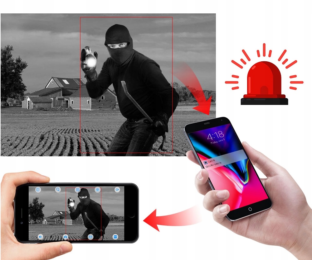 KAMERA SOLARNA ZEWNĘTRZNA OBROTOWA SOLARCAM WIFI Rozdzielczość 2 Mpx