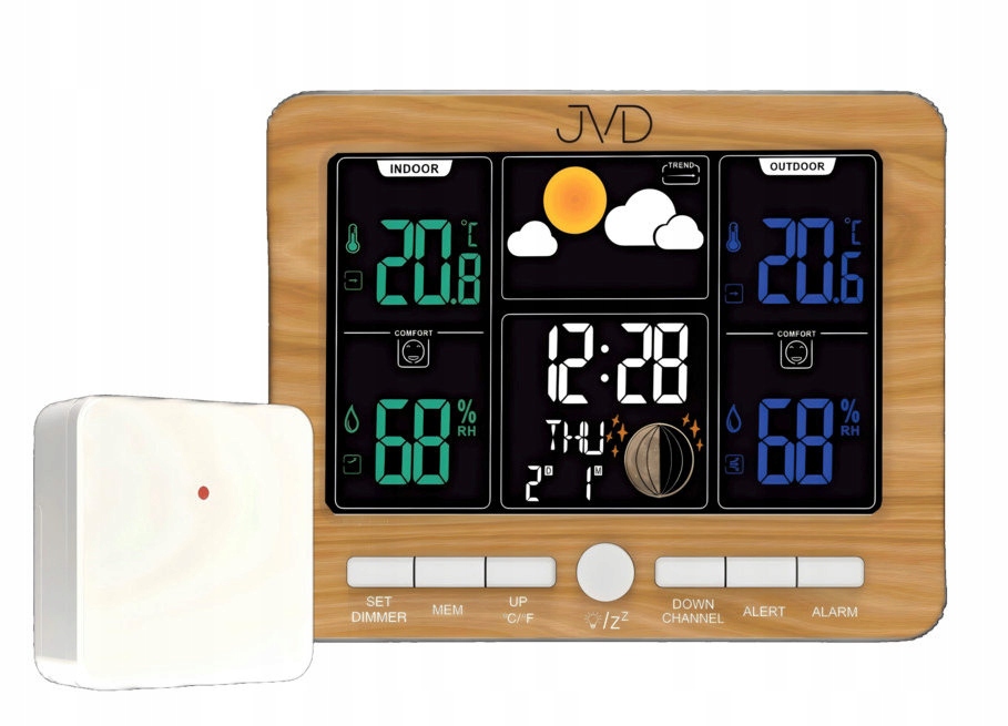 Meteostanice Jvd RB6685.2 Sonda Alarmy Počasí Teplota Vlhkost Trendy