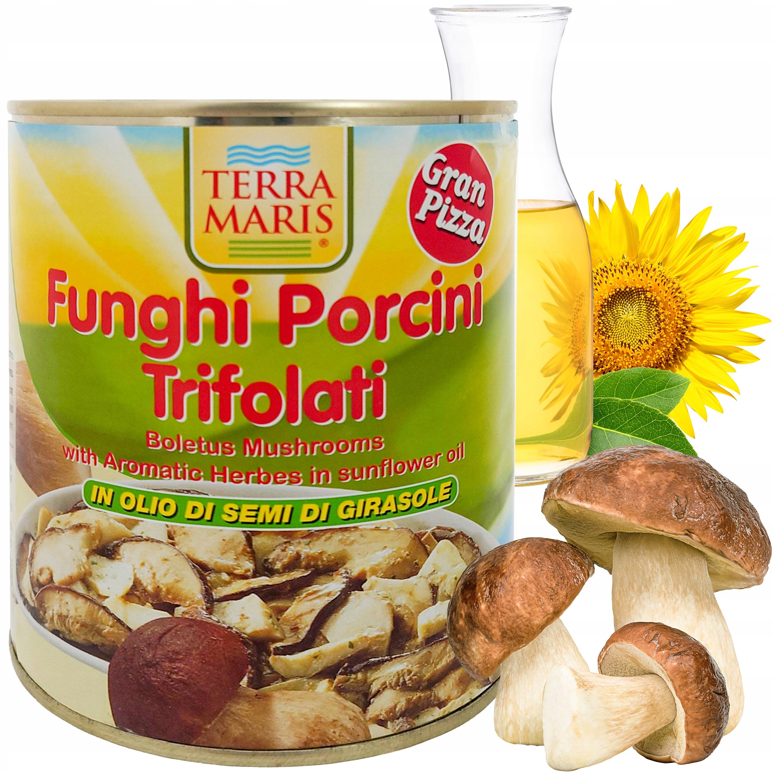 Hříbky s aromatickými bylinkami ve Slunečnicovém Oleji pravé Houby