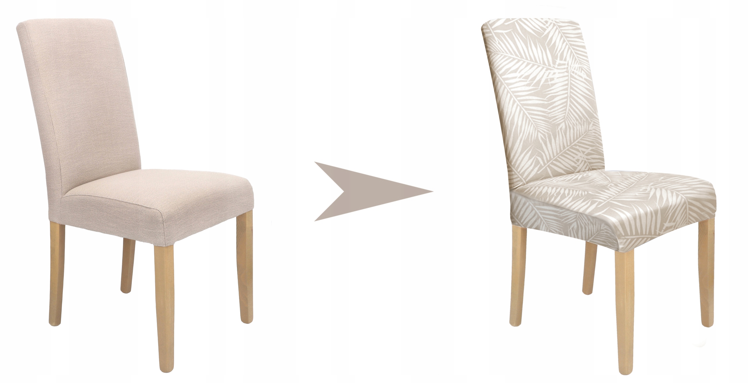 POKROWIEC NA KRZESŁO LIŚCIE PALMY SZARY BEŻ WZORY Stan opakowania oryginalne