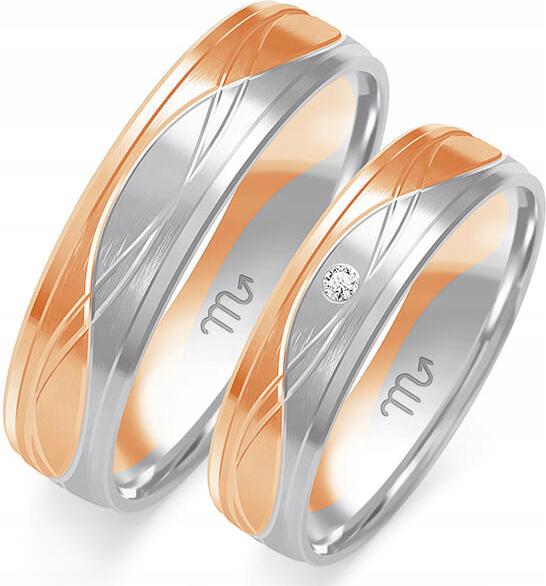 Zlatý růžový snubní prsten gravírování 585 r 11 12 13 dámský, originální