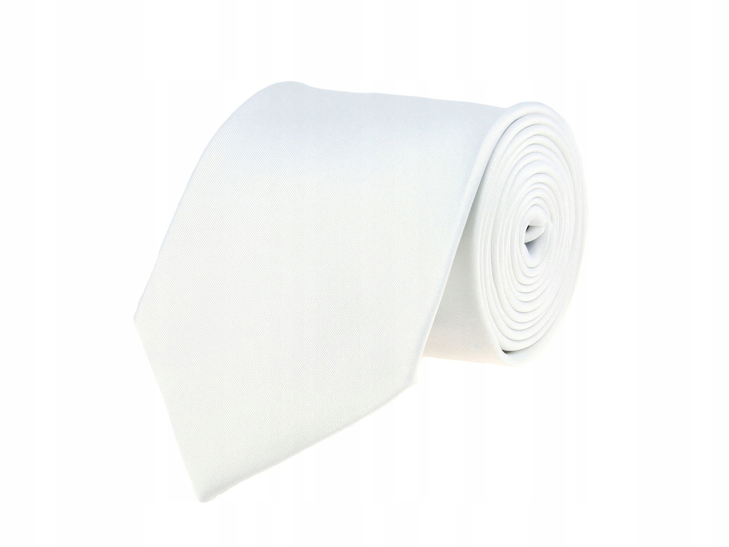 

Szeroki Krawat Męski Gładki Jednokolorowy Biały