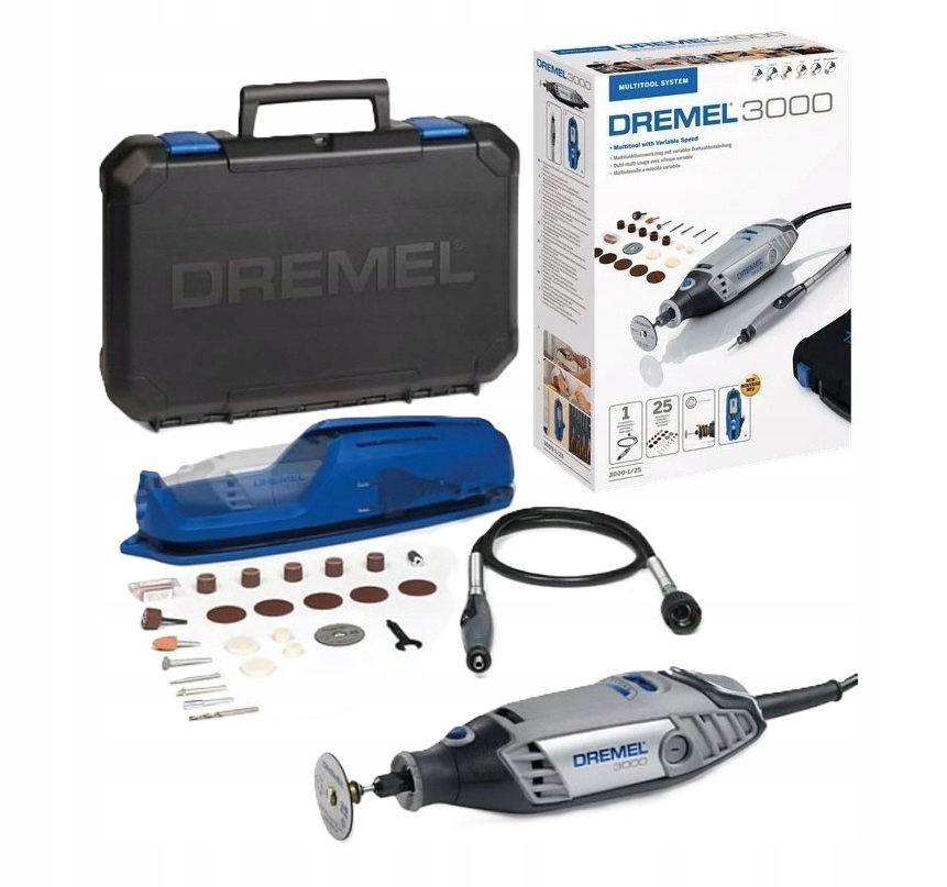 Szlifierka Wielofunkcyjna Dremel 3000 25 Akcesorów Wałek Walizka