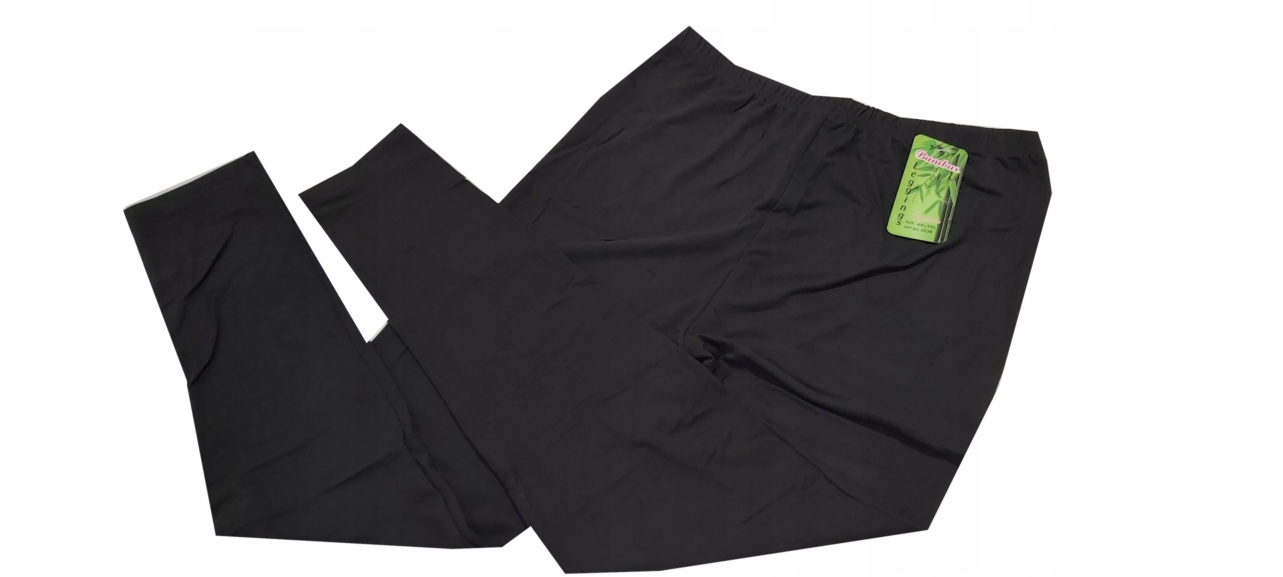 

7XL/8XL Klasyczne Czarne Leginsy Bambusowe-bambus