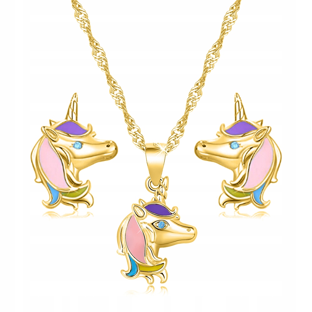 Sada pozlacených šperků pro dívku – stříbro – jemný design