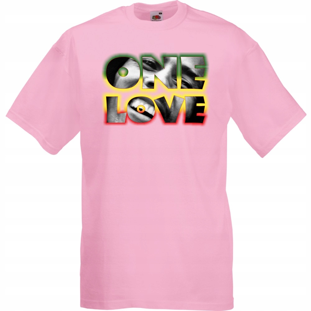 

Koszulka reagge one love Marley nadruk S różowa