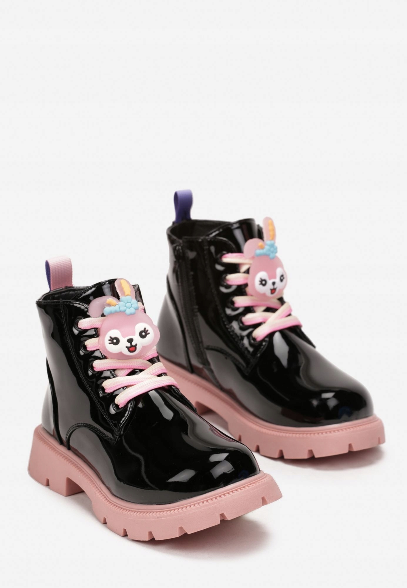 Born2Be Czarno-Różowe Botki 30 Jesień