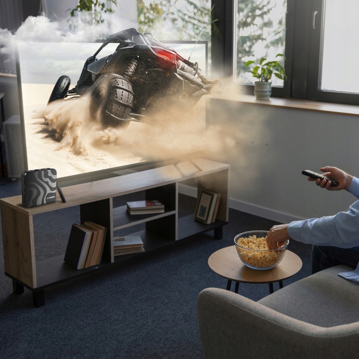 SMART TV BOX ANDROID 9 64BIT 6K WIFI 802.11N HDR + PILOT WEJŚCIE LAN Model TX6