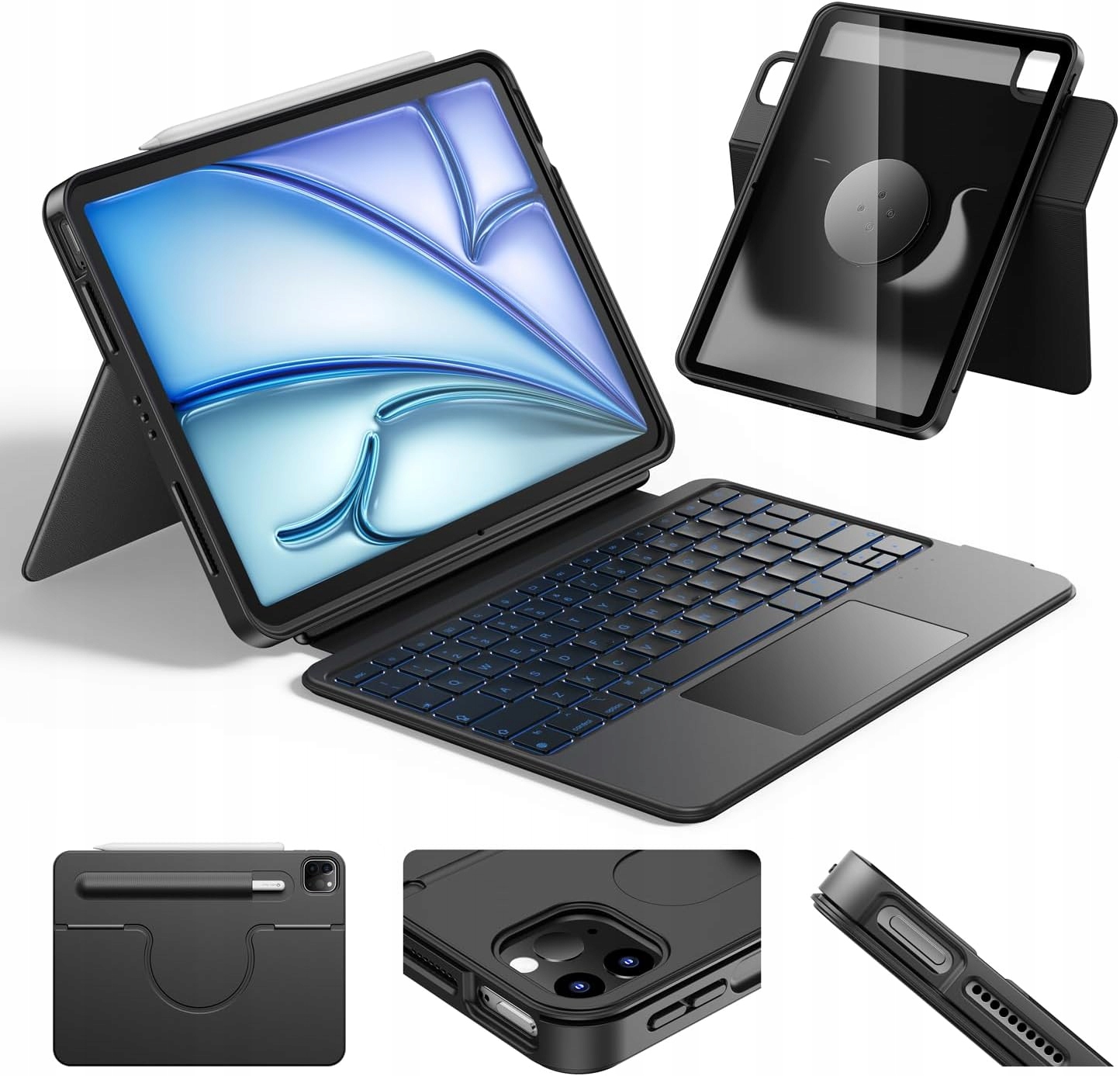 Pouzdro s klávesnicí pro iPad Air 13 Pro 13 12.9 Hou Qwerty mate-12 s touchpadem