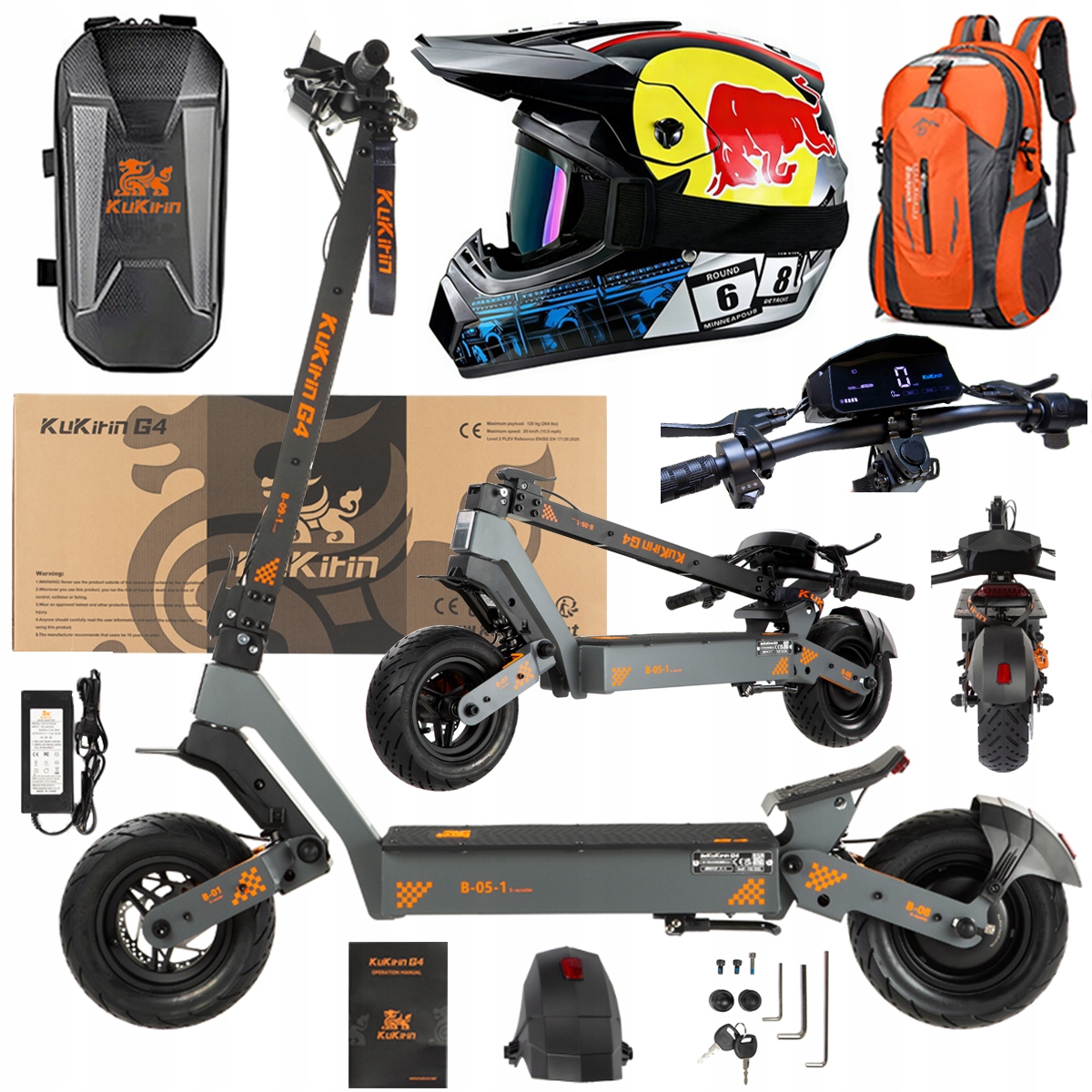 KuKirin G4 Skládací elektrická vozidla 2000W 70KM/H 60V 20Ah 75km Dárek